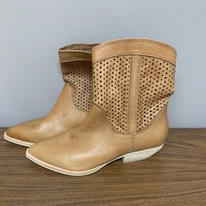 Dolce Vita // Perforated Tan Leather Boots